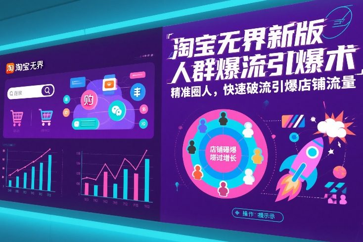 淘宝无界新版人群爆流引爆术,精准圈人,快速破流引爆店铺流量-第一资源库