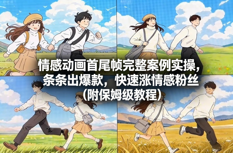 情感动画首尾帧完整案例实操，条条出爆款，快速涨情感粉丝（附保姆级教程）-第一资源库