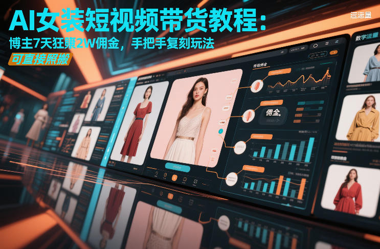 AI女装短视频带货教程：博主7天狂賺2W佣金，手把手复刻玩法，可直接照搬-第一资源库