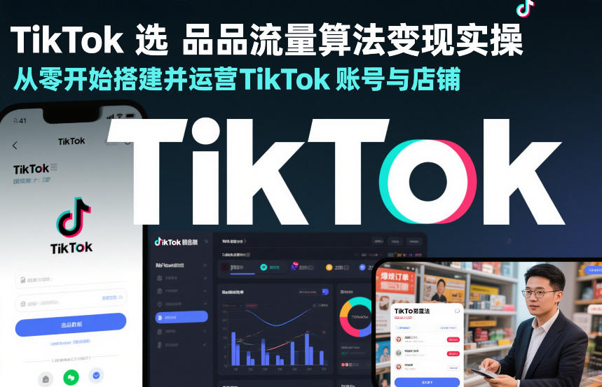 TikTok选品流量算法变现实操,从零开始搭建并运营TikTok账号与店铺-第一资源库