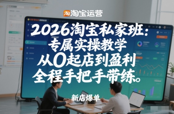 2026淘宝私家班:专属实操教学,从0起店到盈利,全程手把手带练-第一资源库