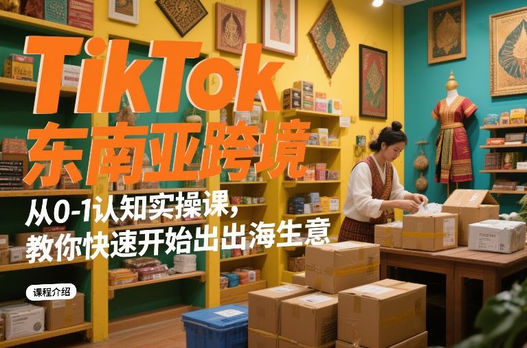TikTok东南亚跨境从0-1认知实操课,教你快速开始出海生意-第一资源库