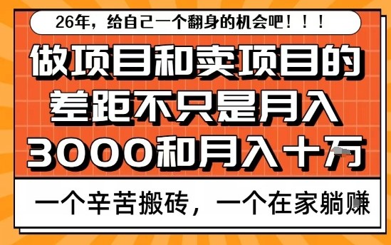 为什么卖项目能轻松月入10个W,而做项目却真正賺不到什么钱?原因竟然是这个!【揭秘】-第一资源库