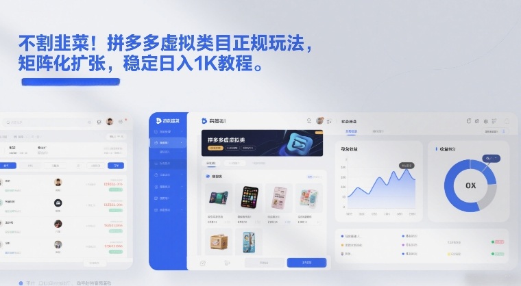 不割韭菜!拼多多虚拟类目正规玩法,矩阵化扩张,稳定日入1K教程【揭秘】-第一资源库