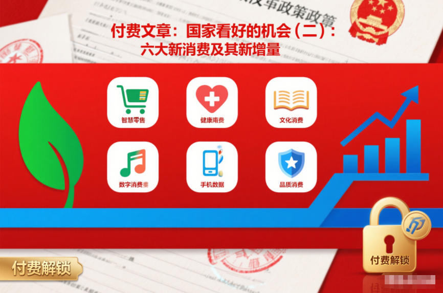 付费文章:国家看好的机会(二):六大新消费及其新增量-第一资源库