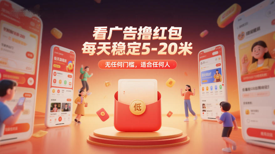 看广告撸红包,每天稳定5-20米,无任何门槛,适合任何人-第一资源库