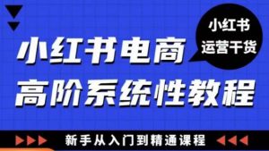 小红书电商高阶系统教程,新手从入门到精通系统课-第一资源库