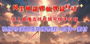 视频号无人直播修仙养成类弹幕互动，游戏玩法多，吸金能力强，自带流量加成-第一资源库