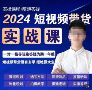 果哥·2024短视频带货实操课,赛道规划/选品方法/投流测品/放量玩法/流量规划/拍摄教学-第一资源库