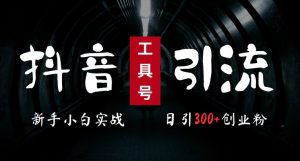 2024最新抖音工具号引流玩法，高效日引300+创业粉，当天变现5k，小白也可成为实战高手-第一资源库