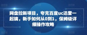 网盘拉新项目,夸克百度uc迅雷一起搞,新手如何从0到1,保姆级详细操作攻略-第一资源库