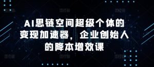 AI思链空间超级个体的变现加速器,企业创始人的降本增效课-第一资源库