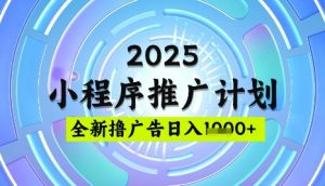 2025微信小程序推广计划,撸广告玩法,日均5张,稳定简单【揭秘】-第一资源库