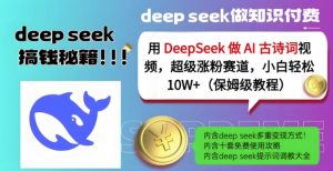 用DeepSeek做AI古诗词视频,超级涨粉赛道,小白轻松涨粉10W+(保姆级教程)-第一资源库