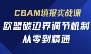 CBAM填报实战课,欧盟碳边界调节机制,从零到精通-第一资源库