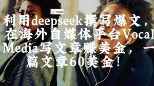 出海搞钱!利用deepseek撰写爆文,在海外自媒体平台Vocal Media写文章挣美金,一篇文章60刀-第一资源库