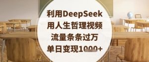 利用DeepSeek用人生哲理视频，流量条条过万，单日变现数张-第一资源库