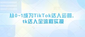 从0~1成为TikTok达人运营，tk达人全流程实操-第一资源库