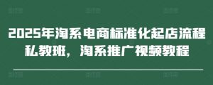 2025年淘系电商标准化起店流程私教班,淘系推广视频教程-第一资源库