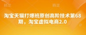 淘宝天猫打爆班原创高阶技术第68期,淘宝虚拟电商2.0-第一资源库