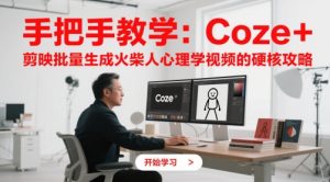 手把手教学：Coze + 剪映批量生成火柴人心理学视频的硬核攻略-第一资源库