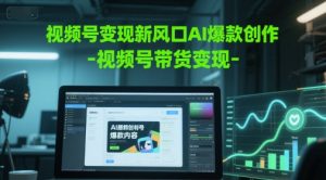 视频号变现新风口AI爆款创作-视频号带货变现-第一资源库