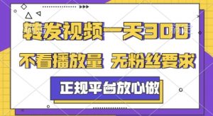 转发视频一天3张+，正规平台放心做，不看播放量，无粉丝要求，随时随地挣收益【揭秘】-第一资源库