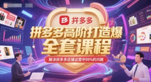 拼多多高阶打造爆款全套课程,解决拼多多店铺运营中99%的问题-第一资源库