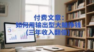 付费文章：如何用输出型大脑挣钱(三年收入翻倍)-第一资源库