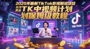 2025年最新TikTok影视解说项目，新手也能挣美金，TK中视频计划保姆级教程-第一资源库