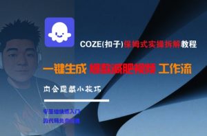 COZE(扣子)保姆式实操拆解教程,一键生成爆款减肥视频工作流,批量产出高质量视频-第一资源库