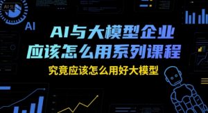 AI与大模型企业应该怎么用系列课程,究竟应该怎么用好大模型-第一资源库
