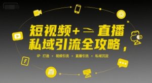 短视频+直播私域引流全攻略,IP打造 +视频引流 +直播引流 +私域沉淀-第一资源库