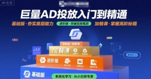 巨量AD投放入门到精通,基础版+进阶版+加餐课-第一资源库