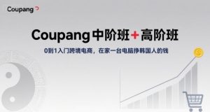 Coupang中阶班+高阶班,0到1入门跨境电商,在家一台电脑挣韩国人的钱-第一资源库
