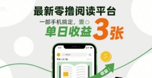 最新零撸阅读平台，一部手机搞定，单日收益3张，零投入无门槛，人人都能做【揭秘】-第一资源库