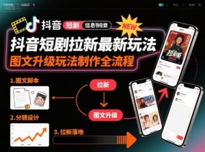 抖音短剧拉新最新玩法之图文升级玩法制作全流程，操作简单，0粉可做-第一资源库