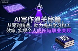 AI写作通关秘籍,从零到精通,助力提升学习和工作效率,实现个人成长与职业变现-第一资源库