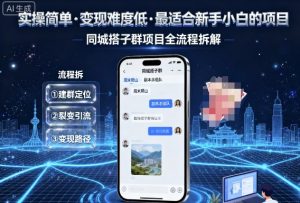 实操简单,变现难度低,最适合新手小白做的项目,每天轻松收入3张,同城搭子群项目全流程拆解-第一资源库