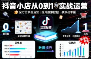 抖音小店从0到1实战运营,帮你全方位掌握小店运营,提升搜索数据与出单量-第一资源库