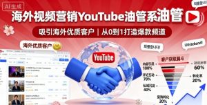 海外视频营销YouTube油管系列课程，吸引海外优质客户-第一资源库