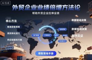 外贸企业业绩倍增方法论，帮助外贸企业拉伸业绩-第一资源库