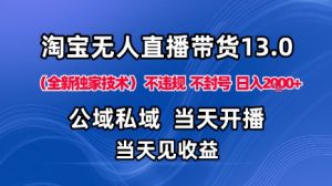 淘宝无人直播13.0,公域私域技术,不封号,不违规布局下半年旺季赛道,日入1K+(独家技术)【揭秘】-第一资源库