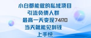 2025年小白都能做的私域项目引流负债人群最高一天变现1k+高变现难度低当天就能见到钱上手快-第一资源库