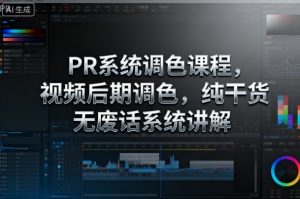 PR系统调色课程,视频后期调色,纯干货无废话系统讲解-第一资源库