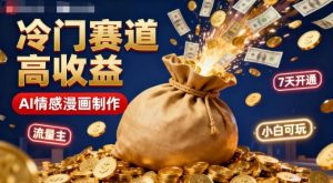公众号冷门赛道，用AI做情感漫画，7天开通流量主，操作简单，小白可玩-第一资源库