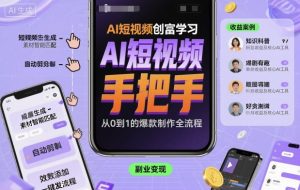 AI短视频创富学习,手把手教会你制作AI短视频-第一资源库
