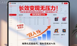 长效变现无压力!拼多多虚拟类目矩阵化实操技巧,轻松实现日入1k【揭秘】-第一资源库
