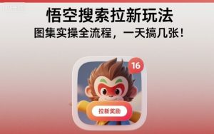 悟空搜索拉新玩法,图集实操全流程,一天搞几张-第一资源库