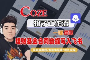 Coze扣子智能体工作流一键提取理财基金合同数据写入飞书,全流程保姆级教学-第一资源库